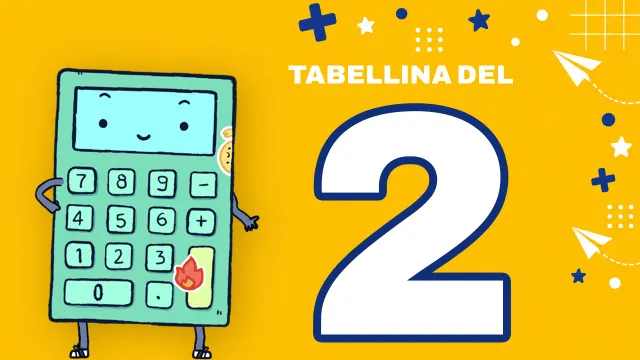 Copertina del video sulla tabellina del 2 con CalcOlettore