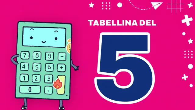 Copertina del video sulla tabellina del 5 con CalcOlettore